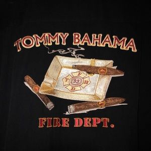 Limited Edition Tommy Bahama Fire Dept Button Down Shirt 100% Silk